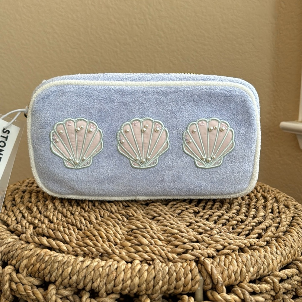 NWT - Stoney Clover Lane Terry Embellished Shells Small Pouch
